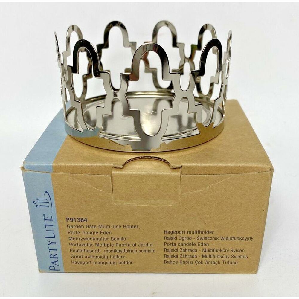 PartyLite Garden Gate Multi-Use Candle Holder Retired NIB P14A/P91384